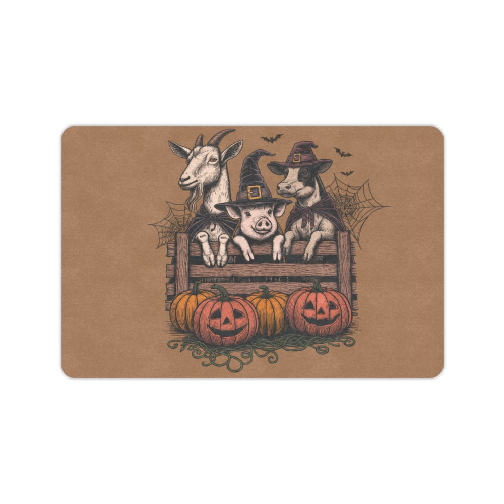 Haunted Farm Pumpkin Display 23.6 x 15.7 in Doormat