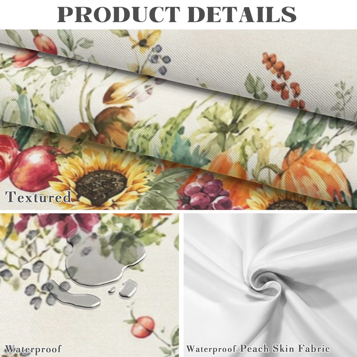 Ivory Garden Bloom 178cm x 140cm Rectangular Tablecloth 70x55inch (QUE)