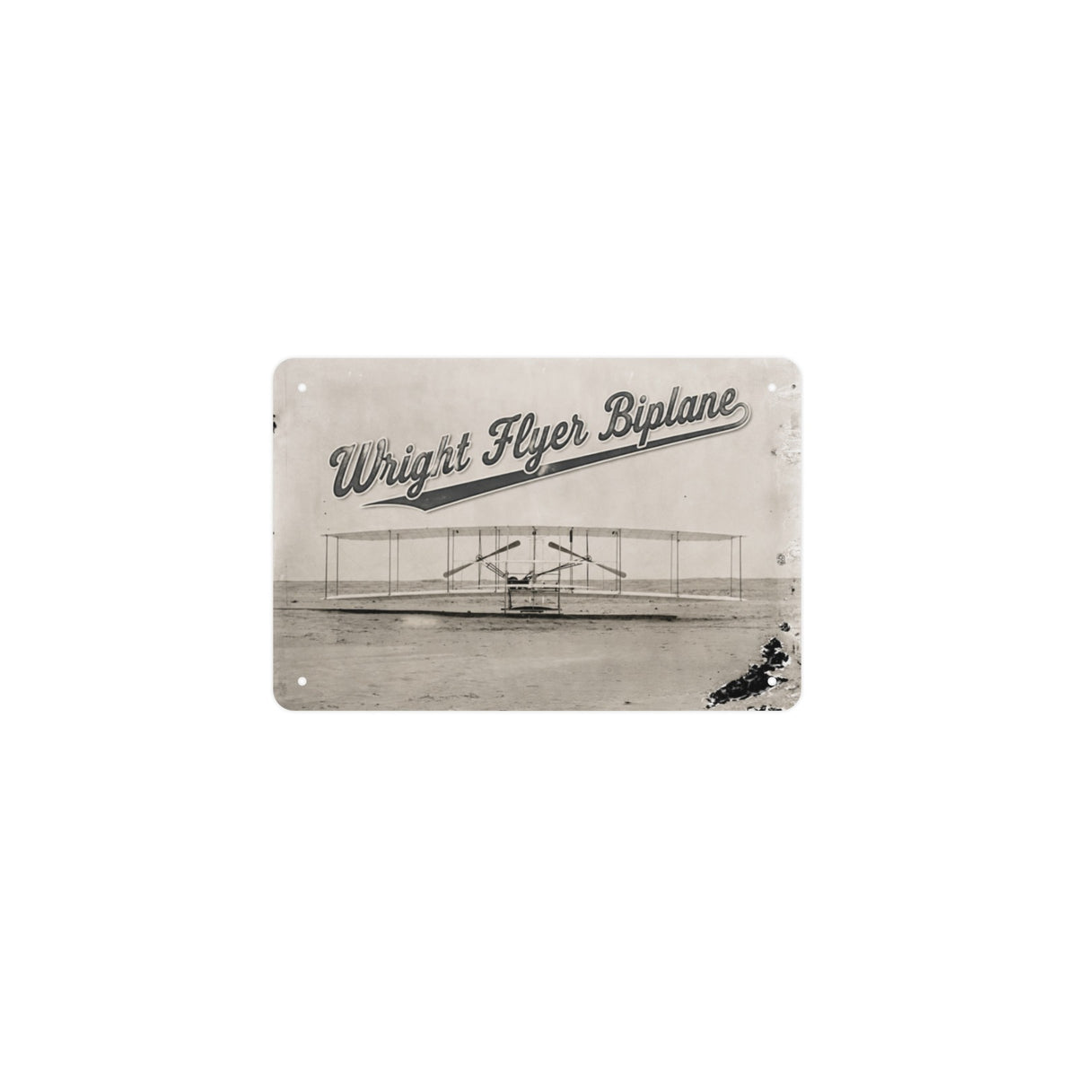 Wright Flyer Biplane 12 x 8 in Metal Tin Sign