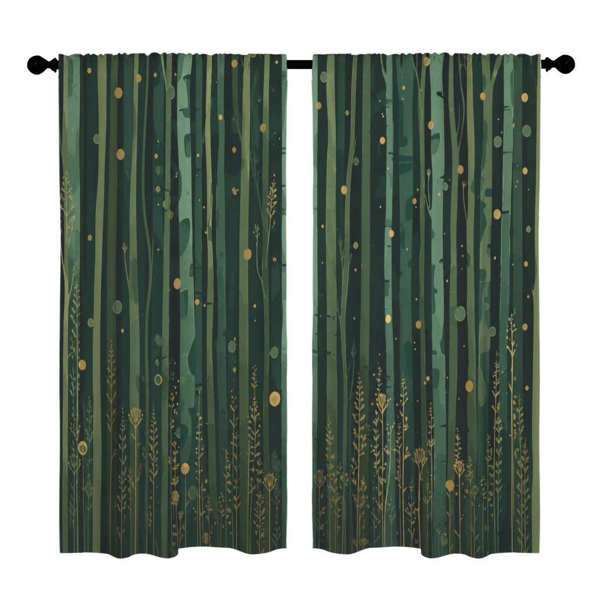 Bamboo Forest Pattern 52 x 84 in Window Curtain Set