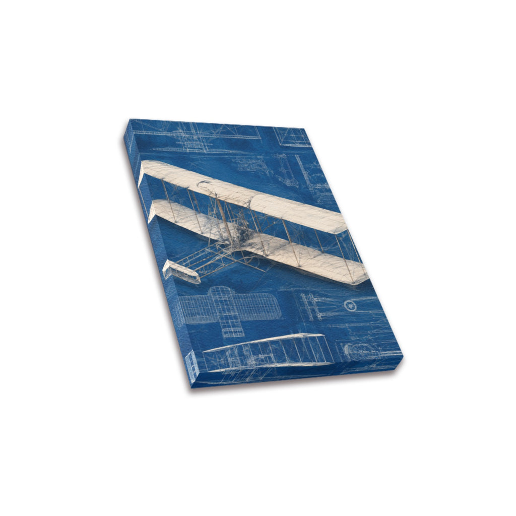 Wright Flyer Blueprint Frame Canvas Print 8"x10"