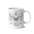Moth and Moon 11 oz White Ceramic Mug