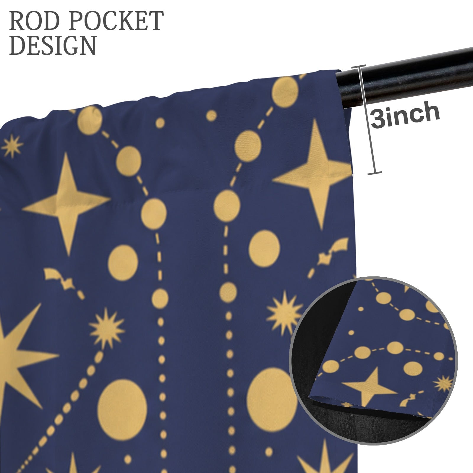 Boho Sun-Moon Balance 52 x 84 in Window Curtain Set