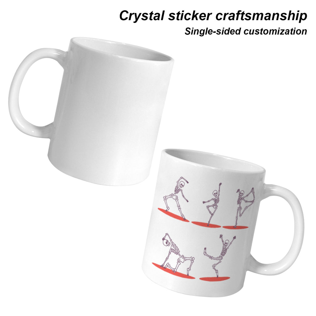 Skeleton Hand with Candy 11 oz White Ceramic Mug
