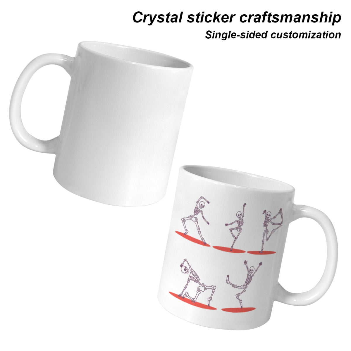 Skeleton Hand with Candy 11 oz White Ceramic Mug