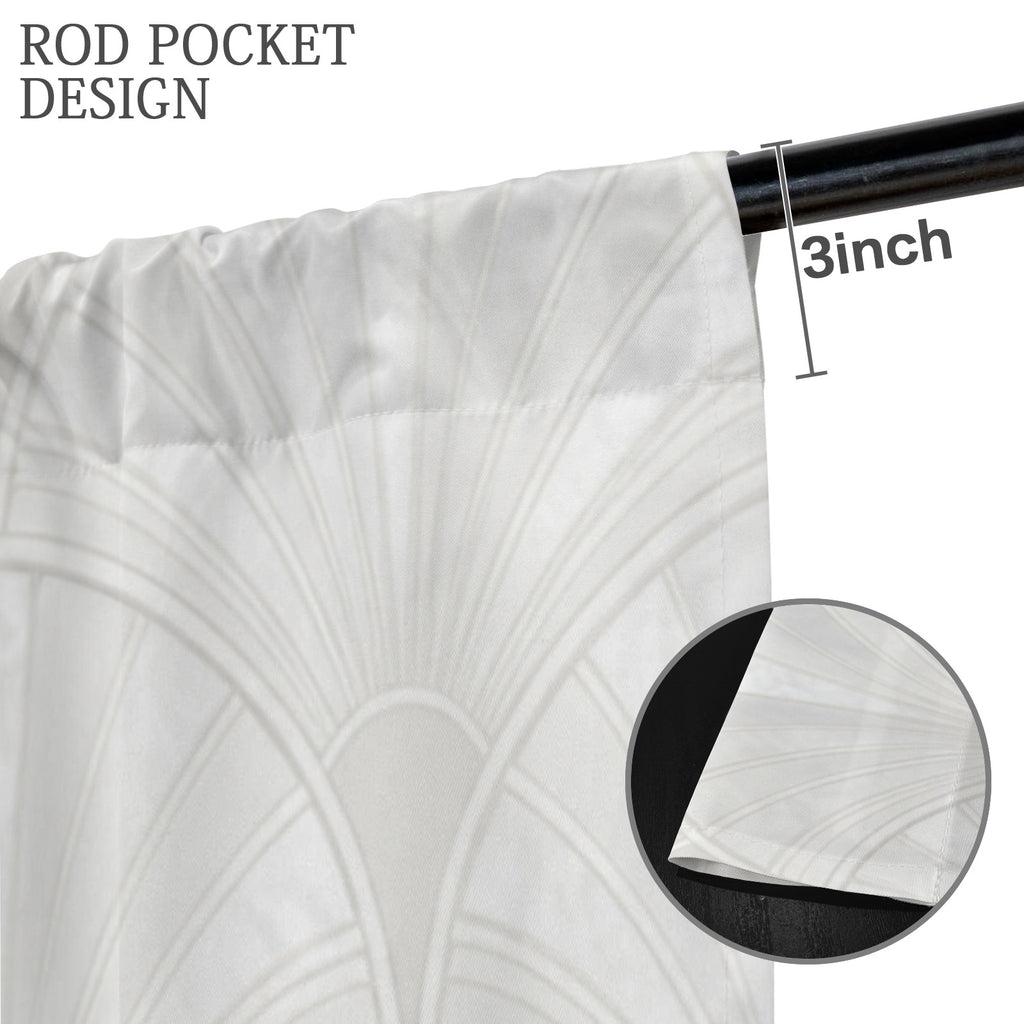 White Feather Scallops 52 x 84 in Window Curtain Set