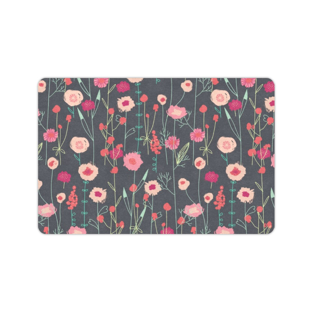 Dark Modern Floral 23.6 x 15.7 in Doormat