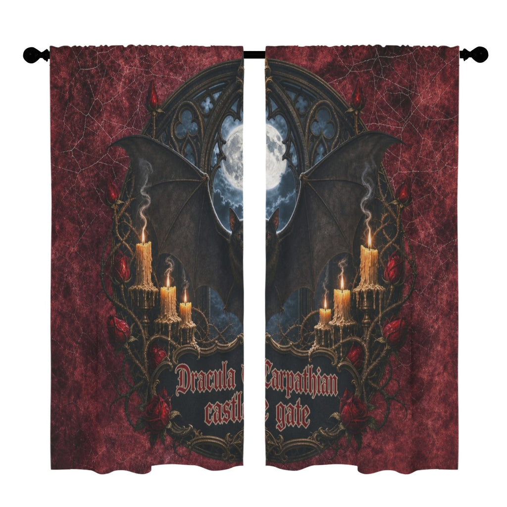 Red Dracula Portrait 52 x 84 in Window Curtain Set