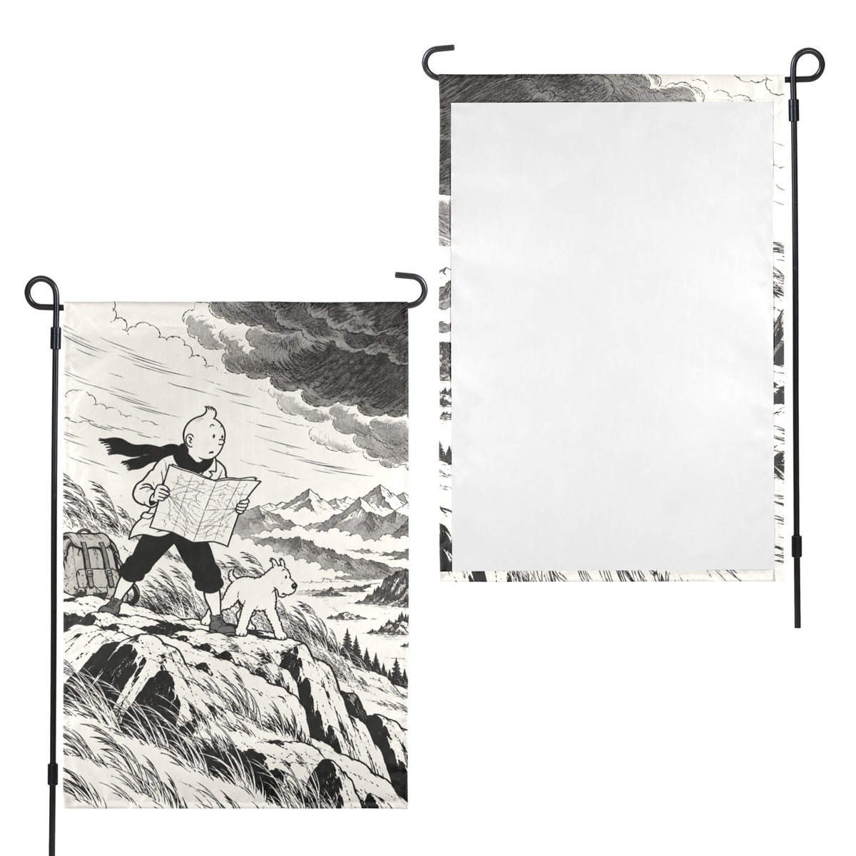 Storm Map Tintin Ridge 12 x 18 in Garden Flag