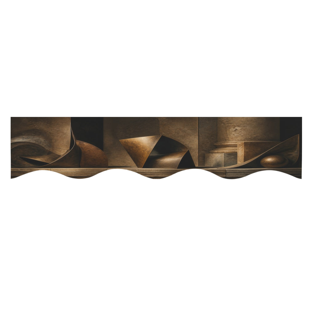 Abstract Bronze Forms 200cm x 43.1cm Fireplace Cloth (QUE)