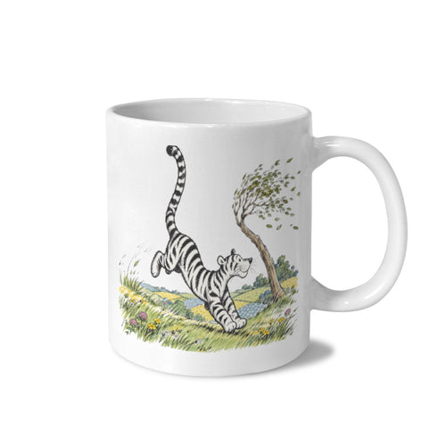 Shepard Tigger Patchwork Meadow Leap 11 oz White Ceramic Mug