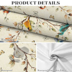 Cream Floral Border 178cm x 140cm Rectangular Tablecloth 70x55inch (QUE)