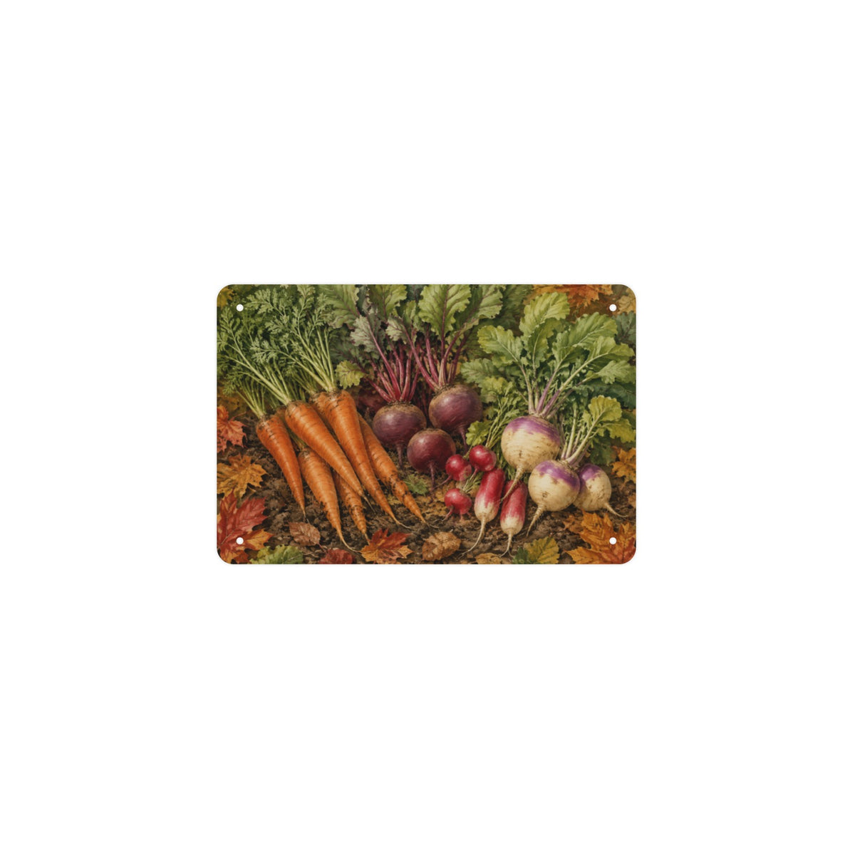 Root Vegetable Study 12 x 8 in Metal Tin Sign