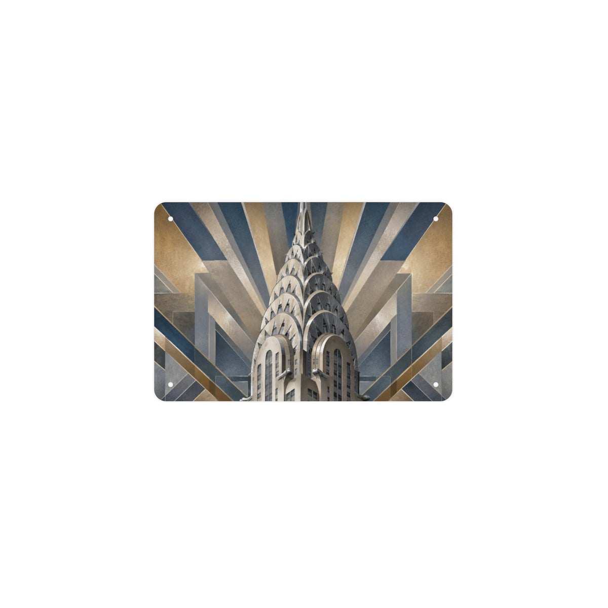 Chrysler Building Geometry 12 x 8 in Metal Tin Sign