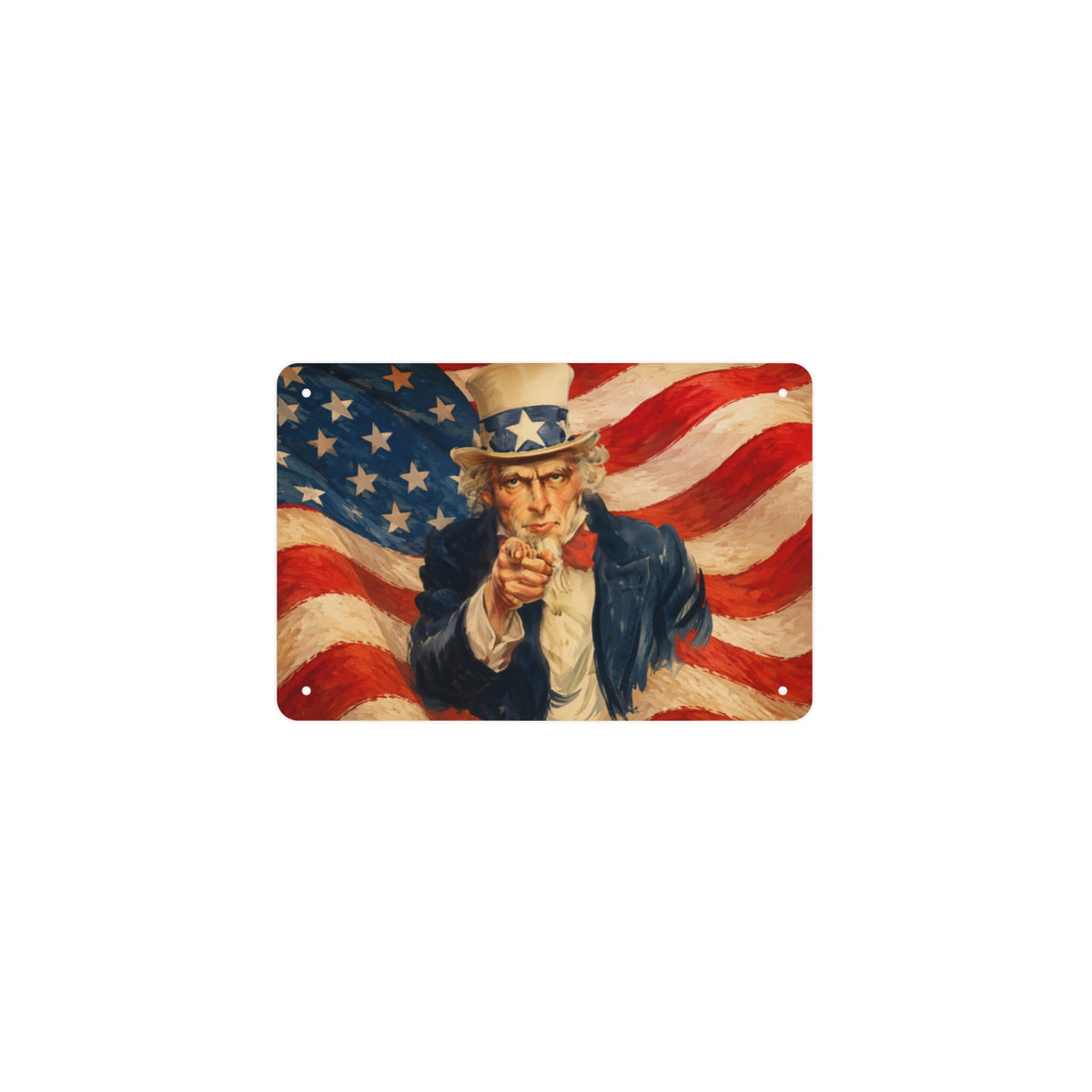 Uncle Sam Flag 12 x 8 in Metal Tin Sign