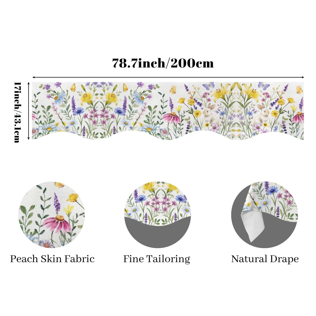 Frosted Orchard Fruit & Evergreen 200cm x 43.1cm Fireplace Cloth (QUE)