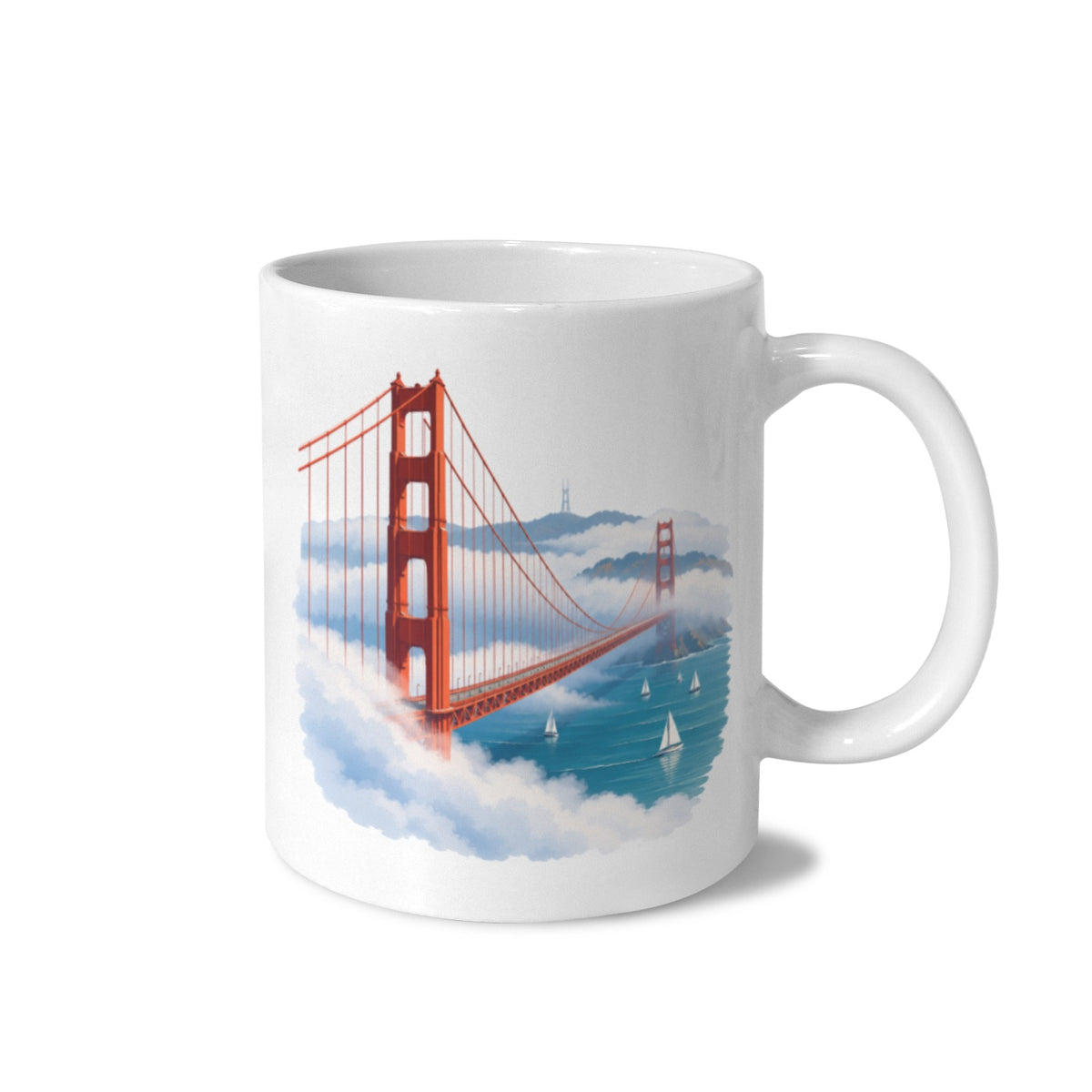 Golden Gate Fog 11 oz White Ceramic Mug