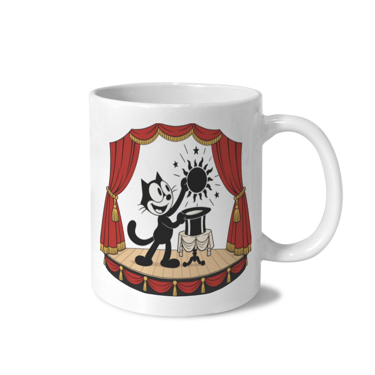 Felix Black Sun 11 oz White Ceramic Mug