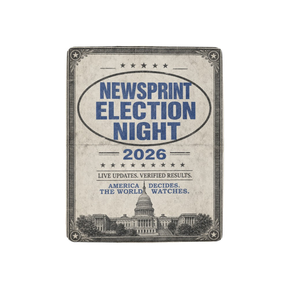 Newsprint Election Night 32 x 48 in Micro Fleece Blanket