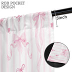 Coquette Ribbon Bows 52 x 84 in Window Curtain Set