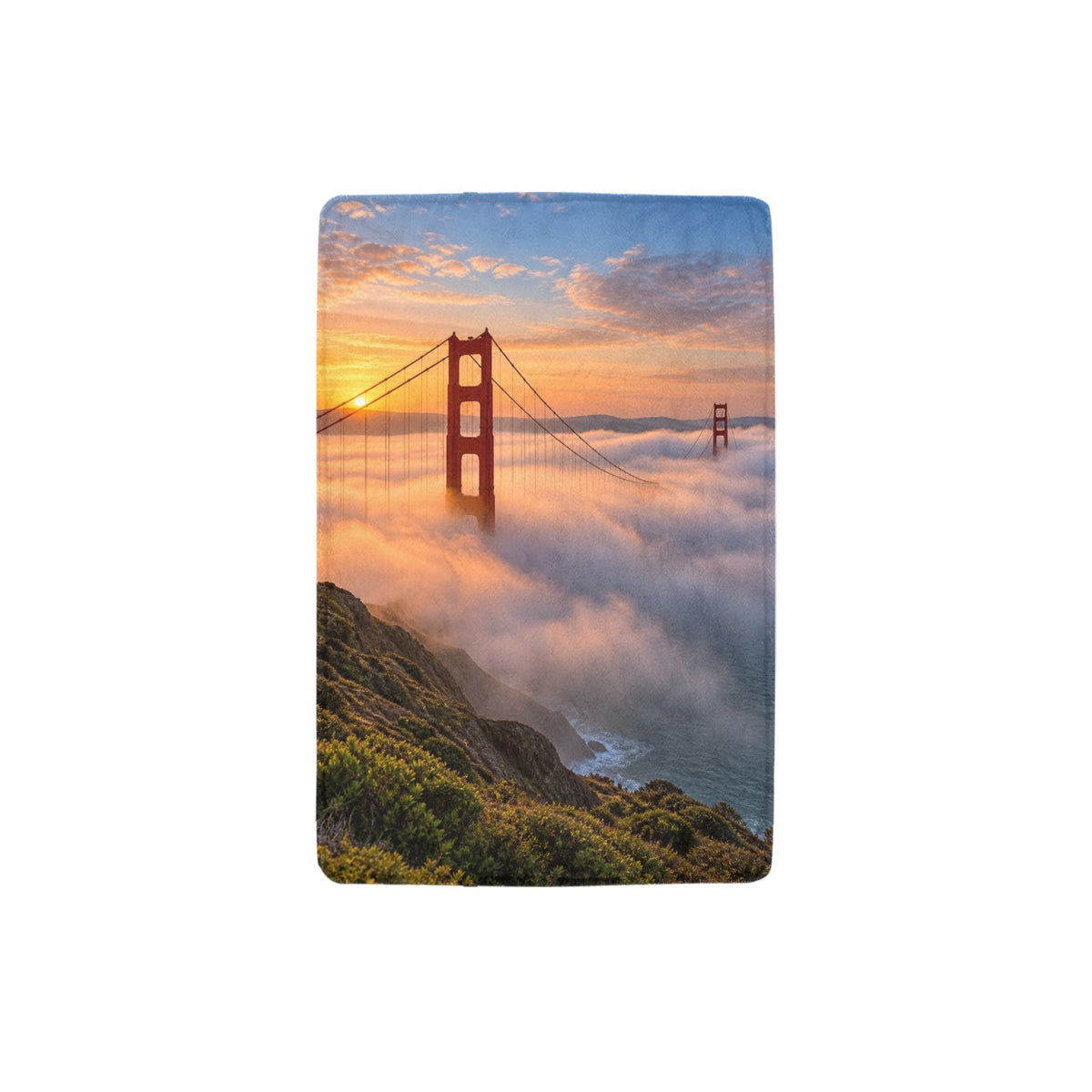Golden Gate Fog Towers 32 x 48 in Micro Fleece Blanket