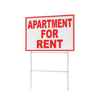 Apartment For Rent Red White 12 x 9 in House Sign