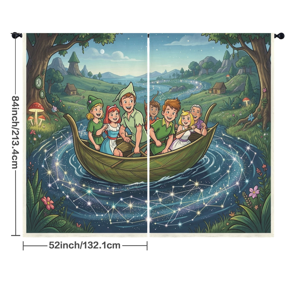 Peter Pan Constellation Sail 52 x 84 in Window Curtain Set