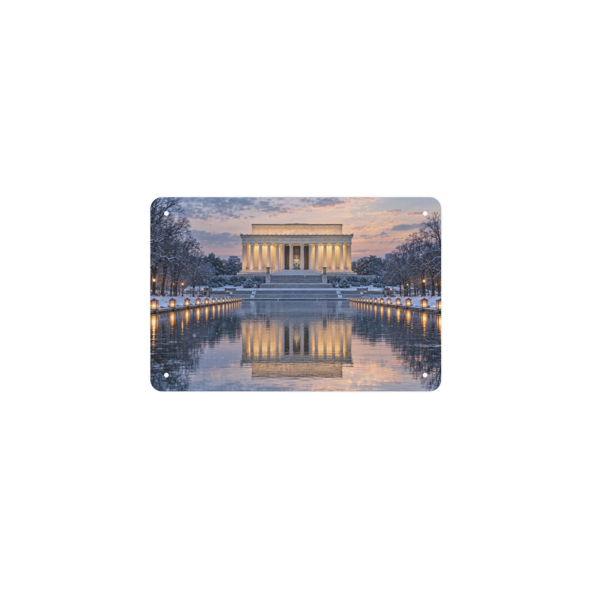 Winter Pool Lincoln 12 x 8 in Metal Tin Sign