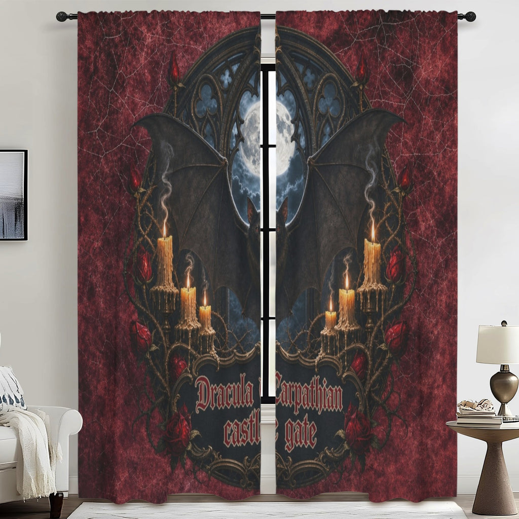 Red Dracula Portrait 52 x 84 in Window Curtain Set