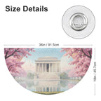 Lincoln Memorial Emerges Through 36 x 18 in Semi Circle Flag