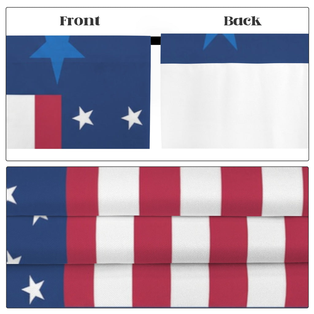 USA Stripes and Stars Field 52 x 84 in Window Curtain Set