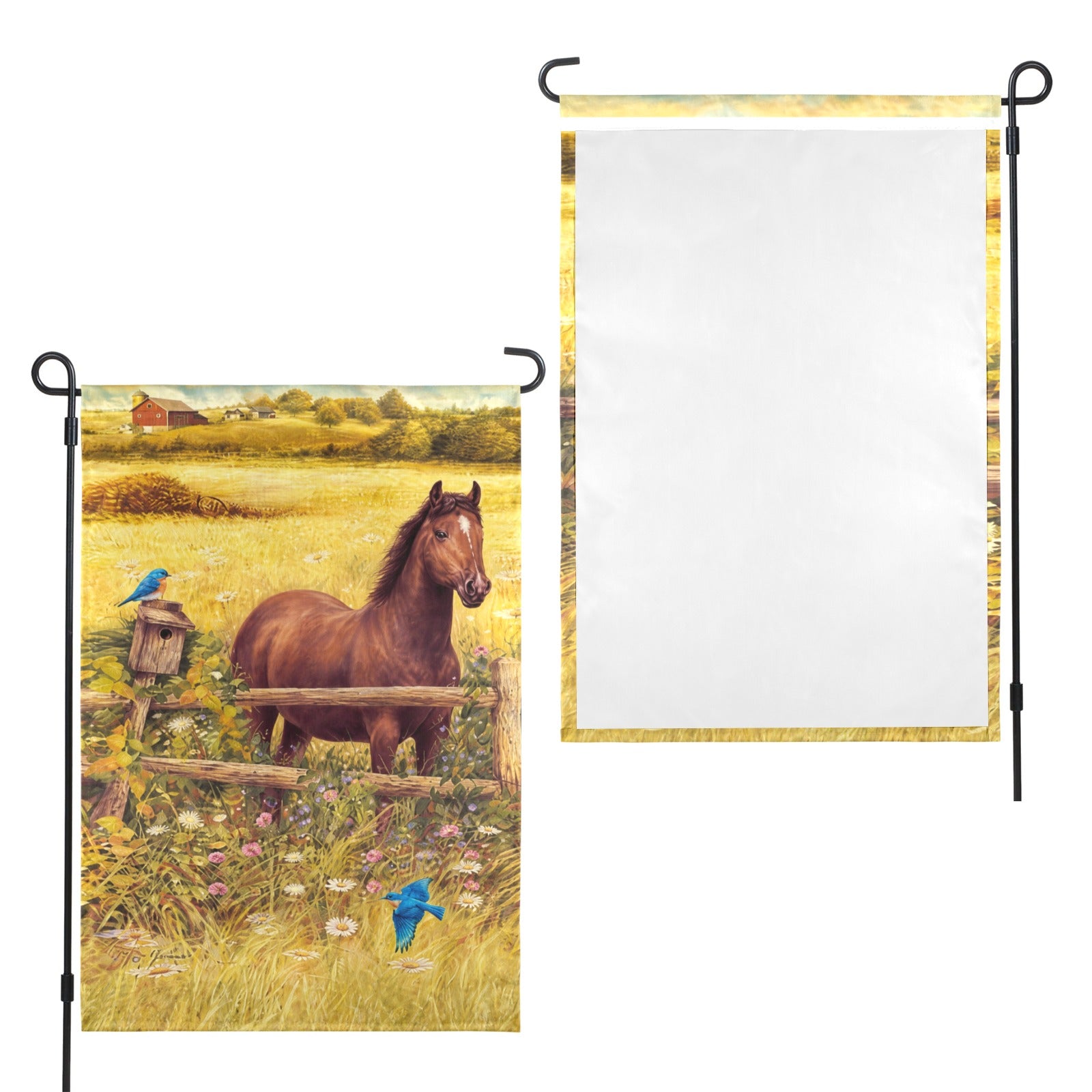 Horse in Meadow 12 x 18 in Garden Flag