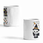 Ghostly Pumpkin Parade 11 oz White Ceramic Mug