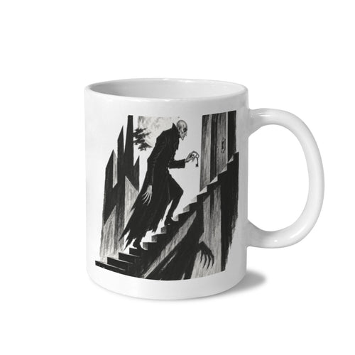 Count Orlok Moonlit Staircase Key 11 oz White Ceramic Mug