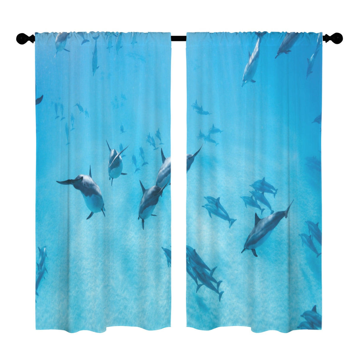 Hawaii dolphin blue 52 x 84 in Window Curtain Set