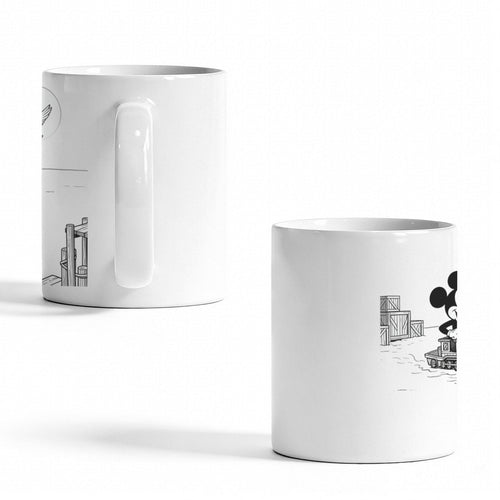 Steamboat Dawn Harbor Mickey 11 oz White Ceramic Mug