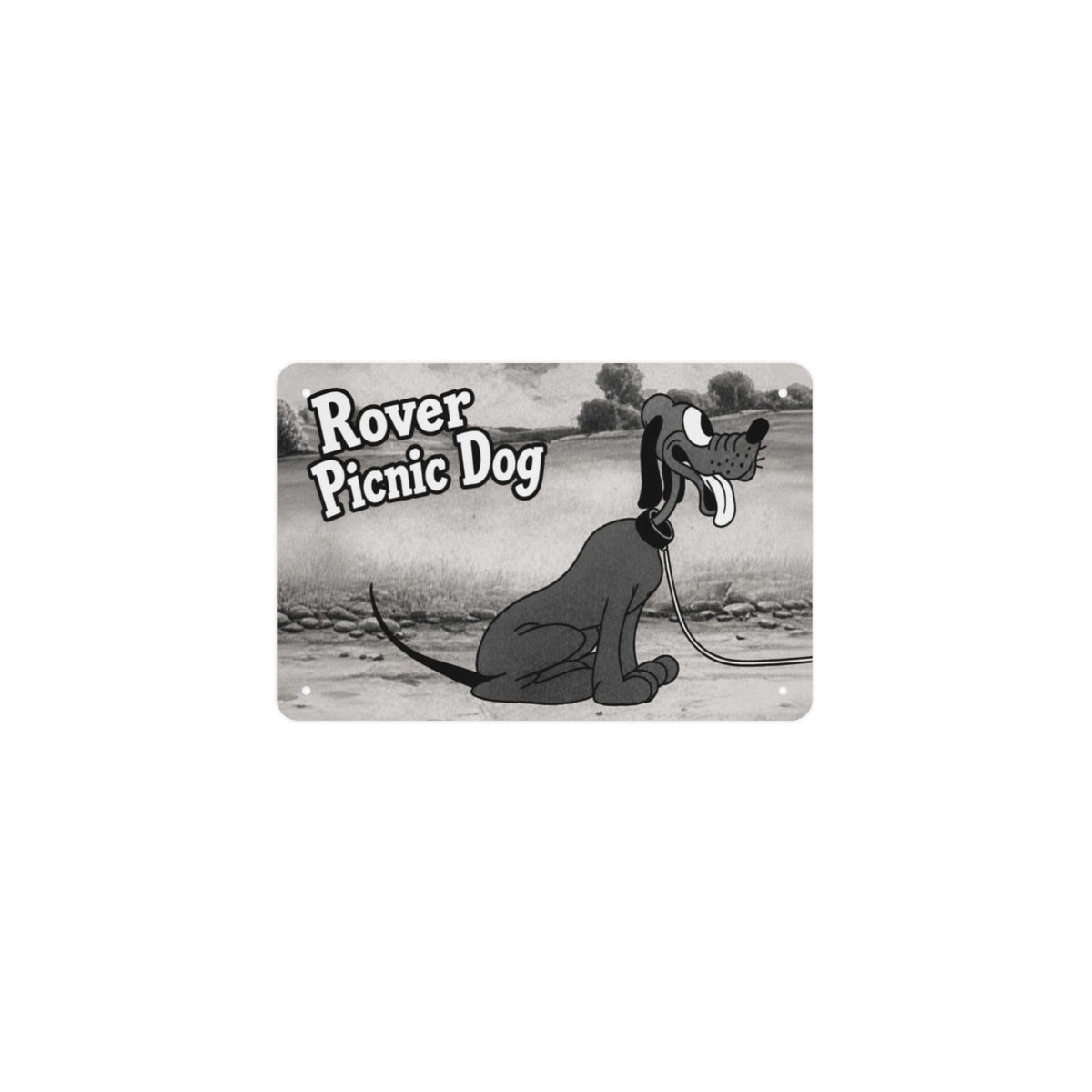 Rover Picnic Dog 12 x 8 in Metal Tin Sign