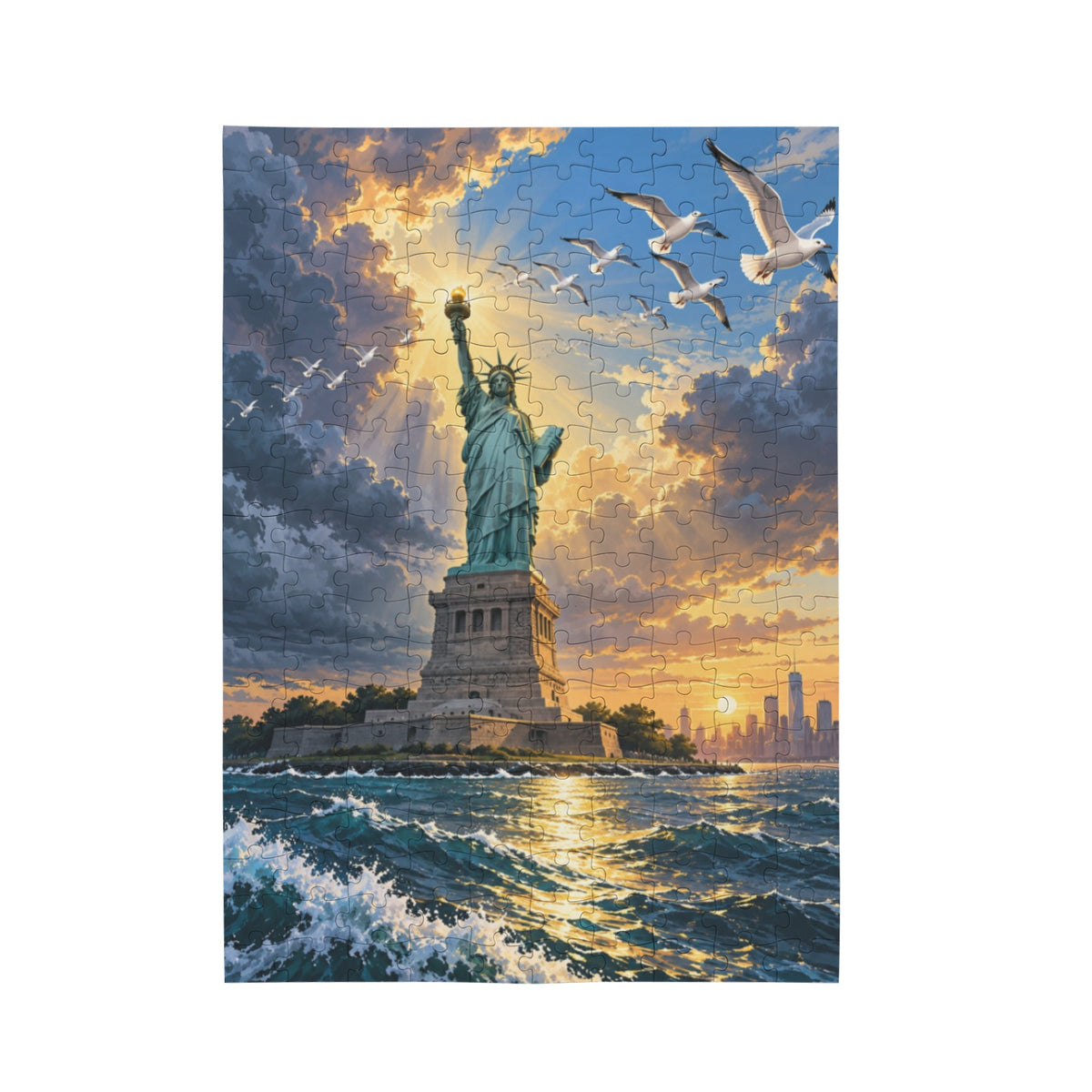 Statue harbor 10 x 13.94 in 200-Piece Wooden Jigsaw Puzzle (QUE)
