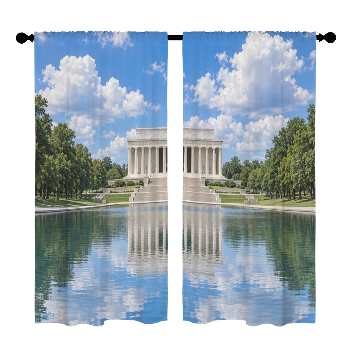 Lincoln Memorial Summer Approach 52 x 84 in Window Curtain Set