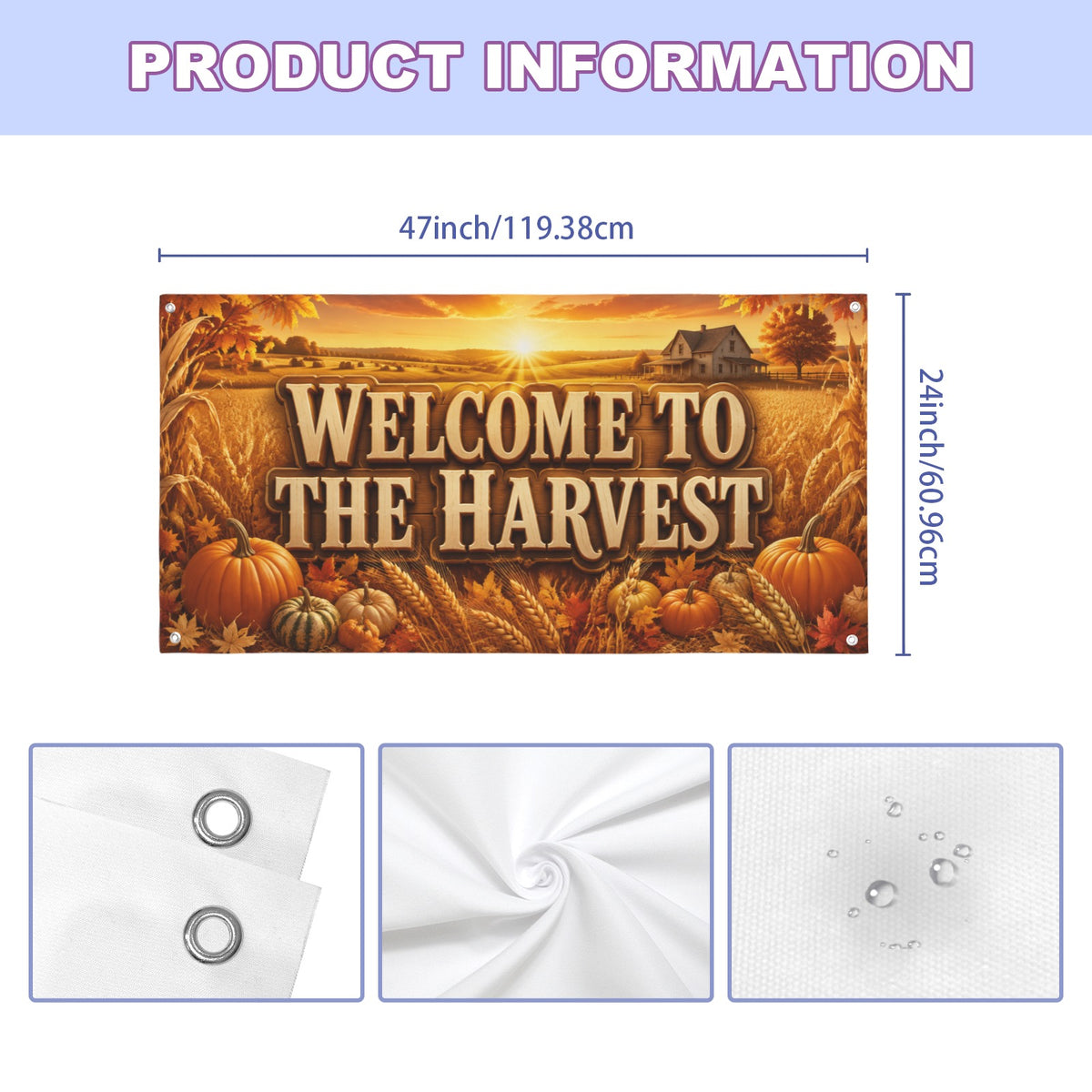 Harvest Welcome 47 x 24 in Festival Banner