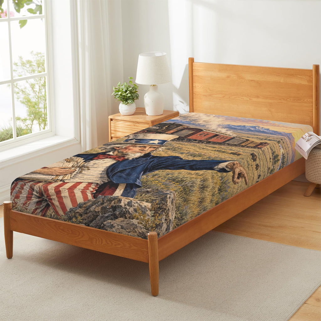 Uncle Sam Mail Route Fitted Sheet 39x75x13inch (QUE)