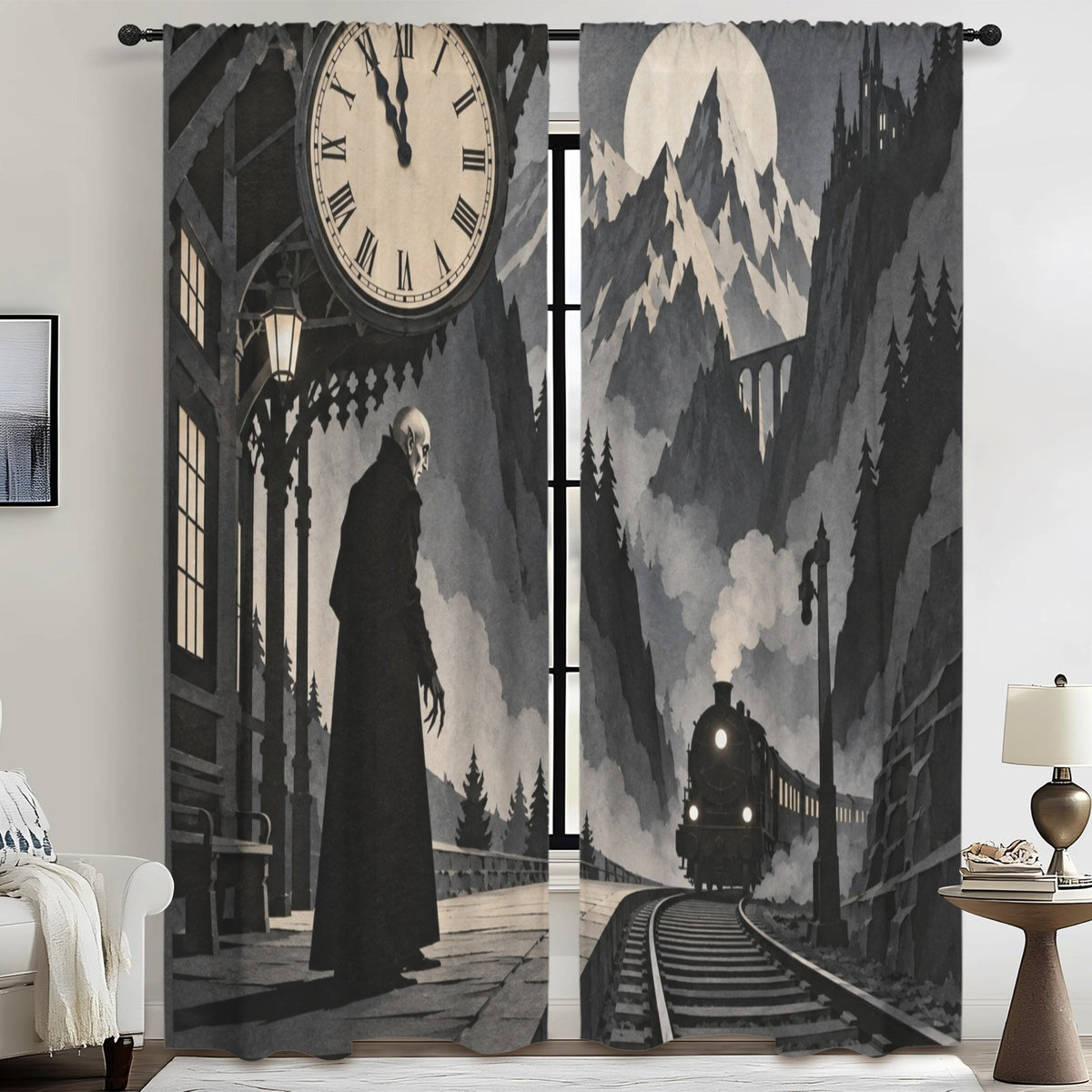 Count Orlok Mountain Rail 52 x 84 in Window Curtain Set