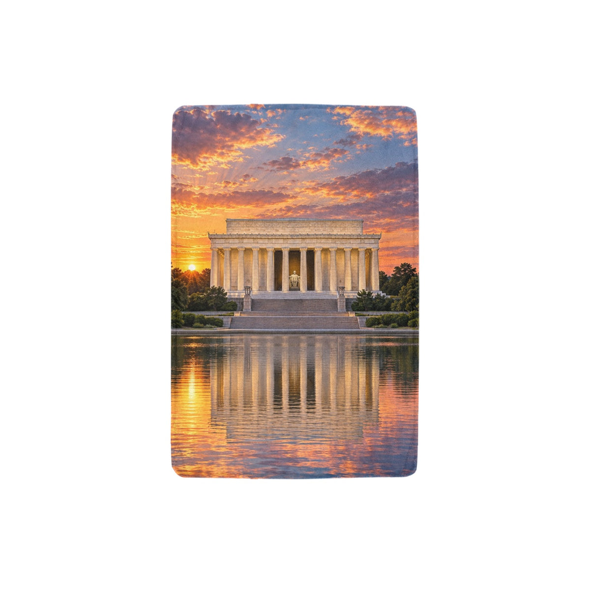 Lincoln Memorial Colonnade 32 x 48 in Micro Fleece Blanket