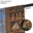 Nast Santa Toy Workshop 52 x 84 in Window Curtain Set