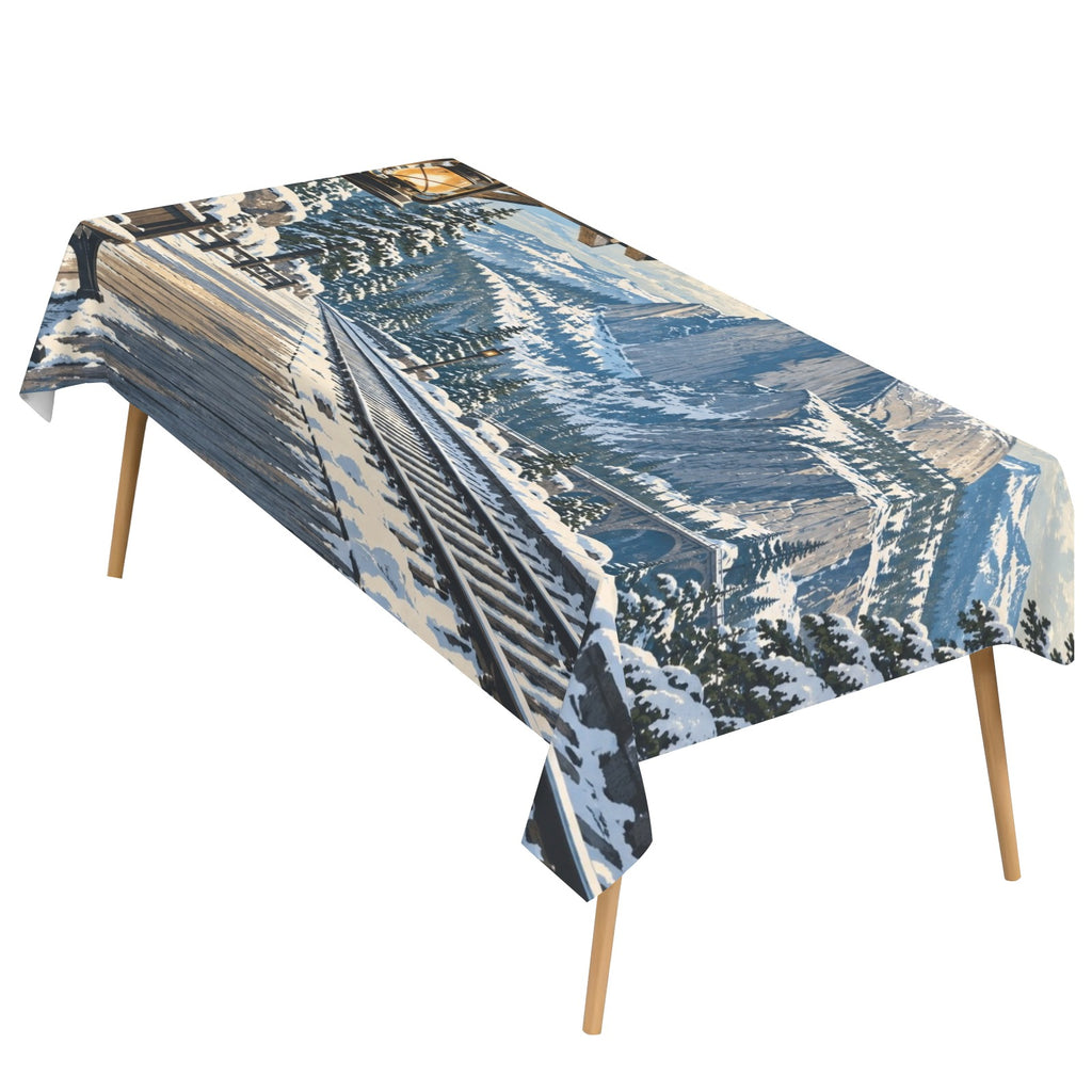 Half Dome Snow Rail 178cm x 140cm Rectangular Tablecloth 70x55inch (QUE)
