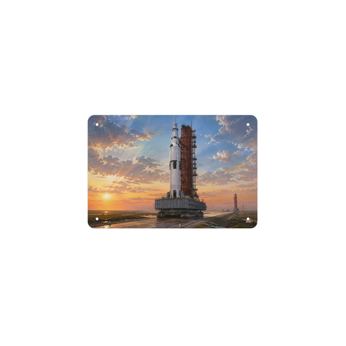 Saturn V Apollo 4 12 x 8 in Metal Tin Sign