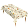 Cream Floral Border 178cm x 140cm Rectangular Tablecloth 70x55inch (QUE)