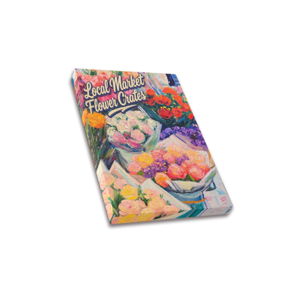 Local Market Flower Crates Frame Canvas Print 8"x10"