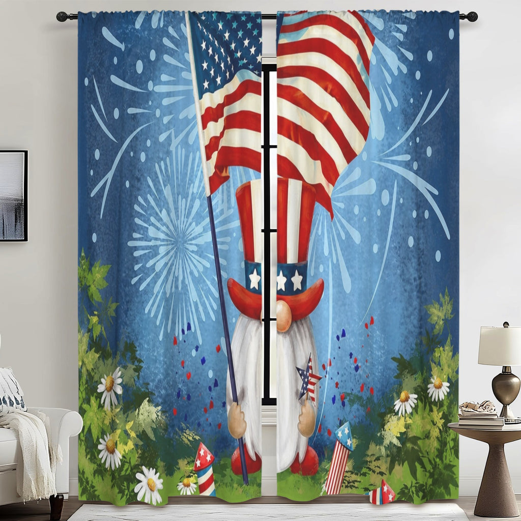 Uncle Sam Flag Poster 52 x 84 in Window Curtain Set
