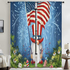 Uncle Sam Flag Poster 52 x 84 in Window Curtain Set